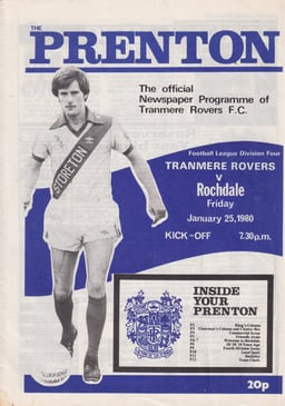 Tranmere Rovers v Rochdale Match Programme 1980-01-25
